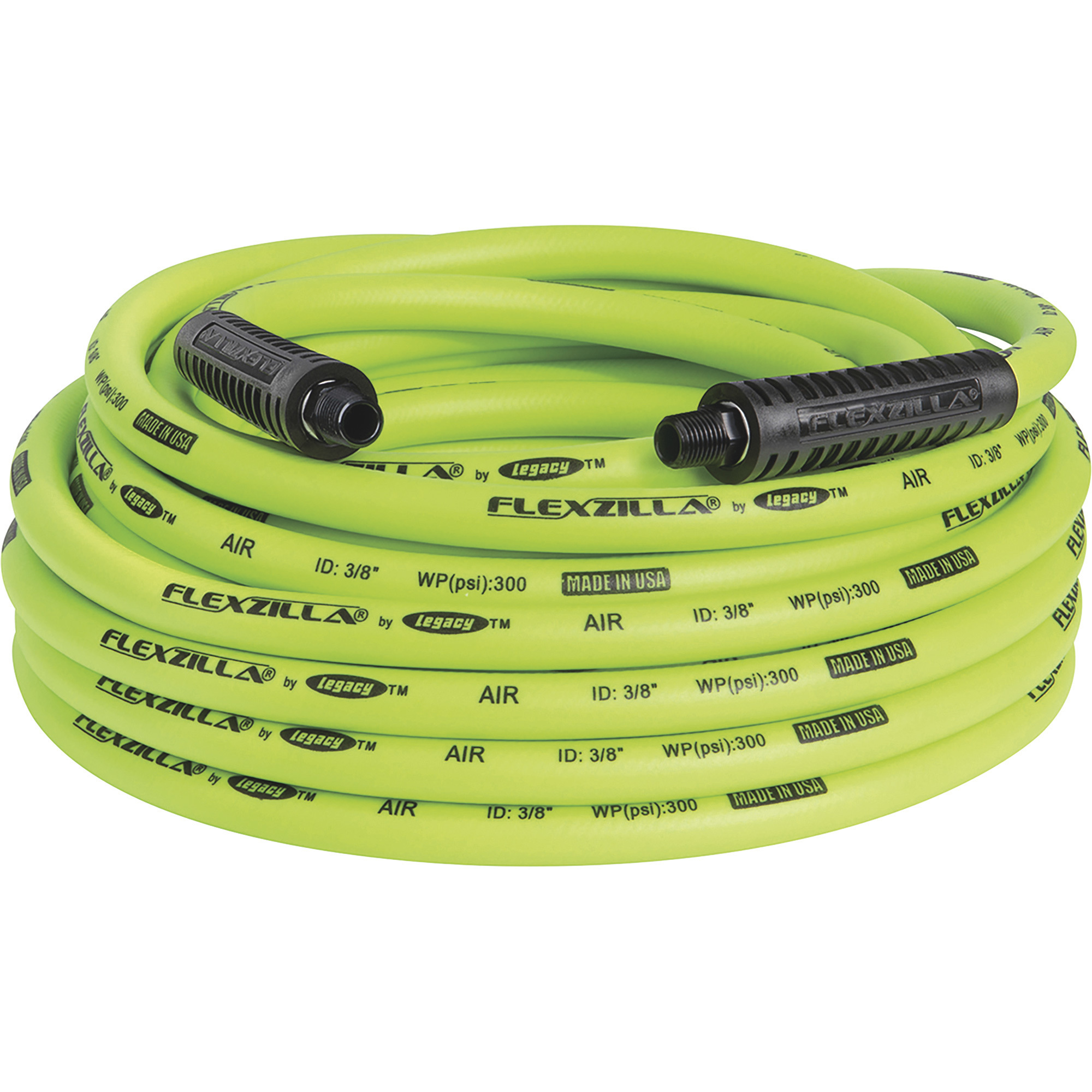 Legacy Flexzilla Air Hose, 3/8in. x 50ft., 300 PSI Max, ZillaGreen™, Model# HFZ3850YW2
